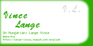 vince lange business card